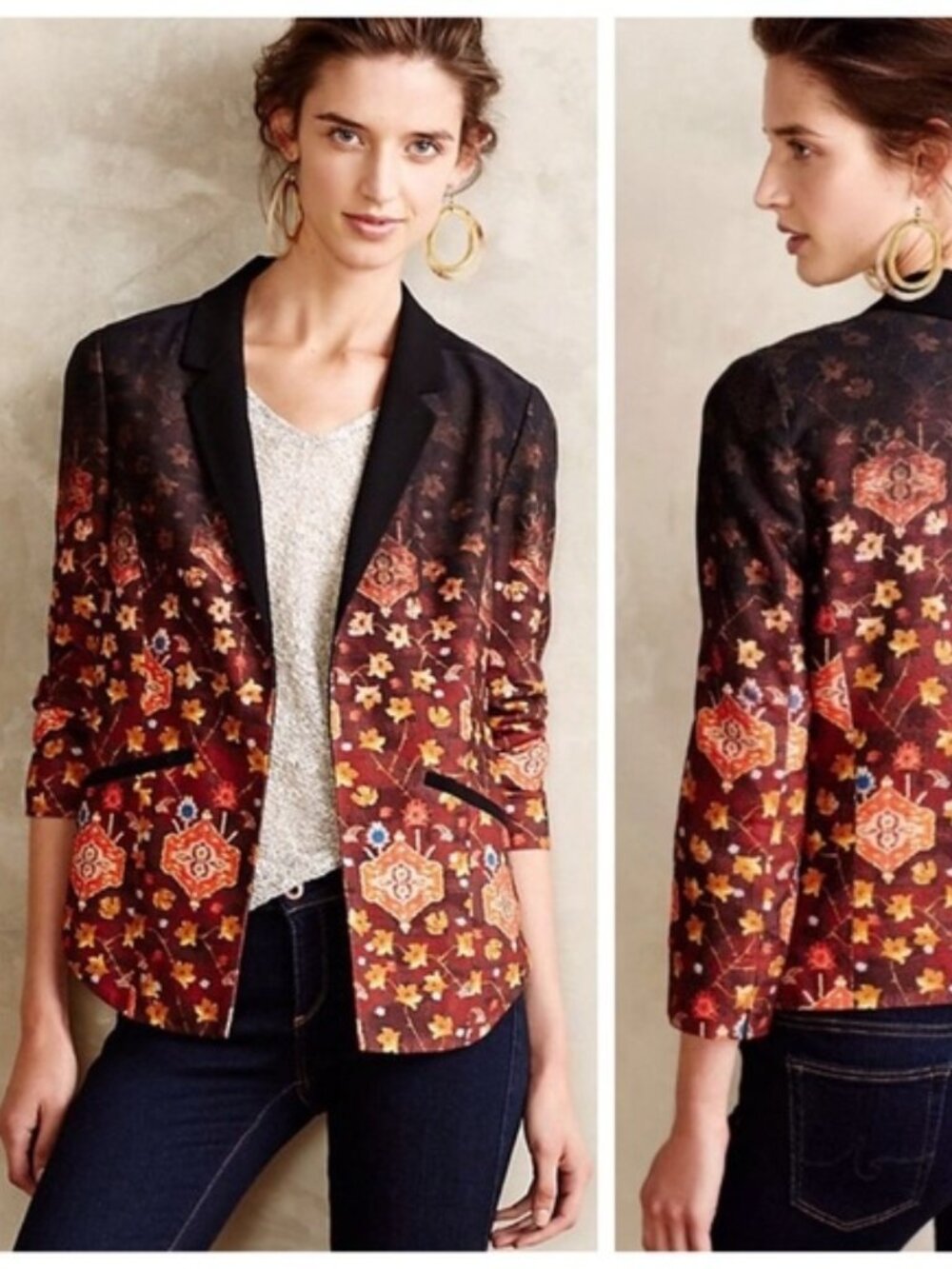 Anthropologie Cartonnier Telluride Ombré Blazer, Size 6